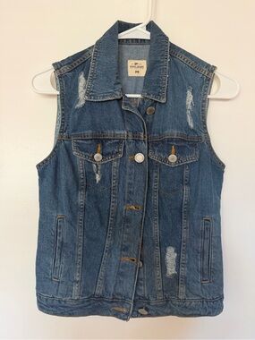POLO JEANS Co. Distressed Denim Vest size XS
